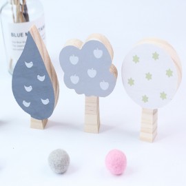 3 Pcs/Set Nordic Woodland Wood Decoration Craft Toys Kids Bookends Wooden Tree Childrens Room Decoration Ornaments Wall Decor