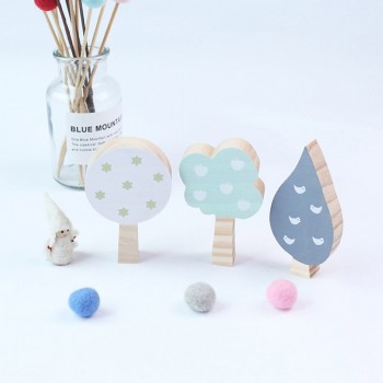 3 Pcs/Set Nordic Woodland Wood Decoration Craft Toys Kids Bookends Wooden Tree Childrens Room Decoration Ornaments Wall Decor