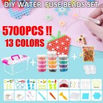 5700pcs Magic Spray Aquas Beads Toy DIY Water Sticky Fuse Beads Plastic Toys Funny Kid Develop Hand-eye Coordination Gift