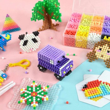 5700pcs Magic Spray Aquas Beads Toy DIY Water Sticky Fuse Beads Plastic Toys Funny Kid Develop Hand-eye Coordination Gift