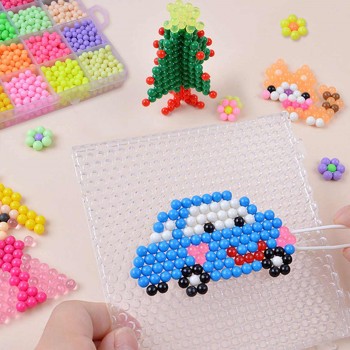 5700pcs Magic Spray Aquas Beads Toy DIY Water Sticky Fuse Beads Plastic Toys Funny Kid Develop Hand-eye Coordination Gift