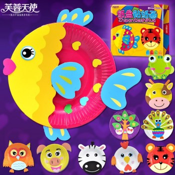 Montessori Toys DIY Child Toy Kindergarten Material Package Paper Tray Sticker Crafts Kids Kits for Creativity Toys for Children