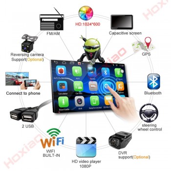 10 One din Car Multimedia Player Android os Quad Core 2 din radio GPS Stereo Audio for Volkswagen nissan Kia Hyundai vw no dvd