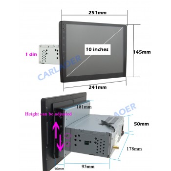 10 One din Car Multimedia Player Android os Quad Core 2 din radio GPS Stereo Audio for Volkswagen nissan Kia Hyundai vw no dvd