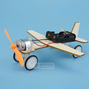 DIY Craft Toys Children Educational Wooden Glide Aircraft Model Assemble Toys Set Electric Plane Student Learning School Lessons