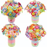 Children Creative DIY Craft Toys 2019 New Kids DIY Felt Button Flower Craft Kits Kindergarten Toys Children Educational Handmade