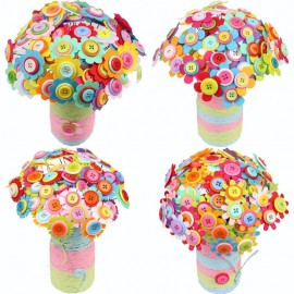 Children Creative DIY Craft Toys 2019 New Kids DIY Felt Button Flower Craft Kits Kindergarten Toys Children Educational Handmade
