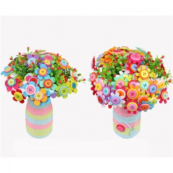 Children Creative DIY Craft Toys 2019 New Kids DIY Felt Button Flower Craft Kits Kindergarten Toys Children Educational Handmade