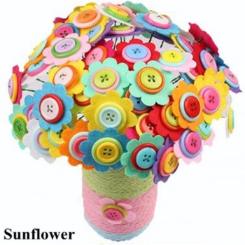 Children Creative DIY Craft Toys 2019 New Kids DIY Felt Button Flower Craft Kits Kindergarten Toys Children Educational Handmade