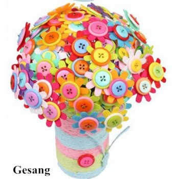 Children Creative DIY Craft Toys 2019 New Kids DIY Felt Button Flower Craft Kits Kindergarten Toys Children Educational Handmade