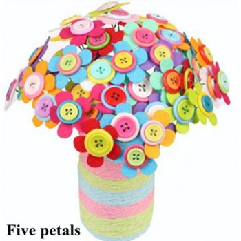 Children Creative DIY Craft Toys 2019 New Kids DIY Felt Button Flower Craft Kits Kindergarten Toys Children Educational Handmade