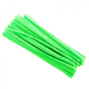 100PCS 30cm DIY Artificial Flowers Colorful Plush Iron Wire Flocking Handmade DIY Craft Chenille Stick Pipe Cleaner Kids Toys