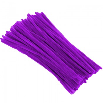 100PCS 30cm DIY Artificial Flowers Colorful Plush Iron Wire Flocking Handmade DIY Craft Chenille Stick Pipe Cleaner Kids Toys