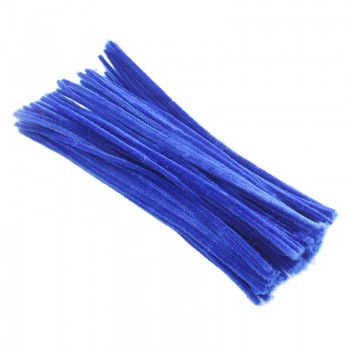 100PCS 30cm DIY Artificial Flowers Colorful Plush Iron Wire Flocking Handmade DIY Craft Chenille Stick Pipe Cleaner Kids Toys