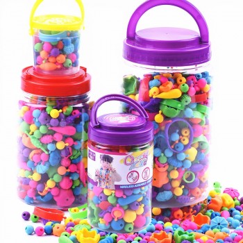 70pcs Pop Beads Amblyopia Candy Colors DIY Wear Bead Bracelet Without String Kids Toys Personalized Jigsaw Puzzle Beads Toys