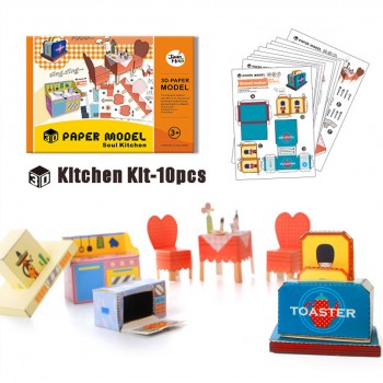 3D Children Craft Toys Paper Model Book Arts amp; Crafts Stickers DIY Game Handmade Animals Accessories Kitchen Girls Toys For Kids
