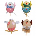 4Pcs Easter DIY Hand Painted Egg Kindergarten Cute Little Egg Cuttings Painted Plastic Craft Toys