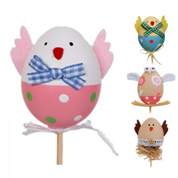 4Pcs Easter DIY Hand Painted Egg Kindergarten Cute Little Egg Cuttings Painted Plastic Craft Toys