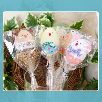 4Pcs Easter DIY Hand Painted Egg Kindergarten Cute Little Egg Cuttings Painted Plastic Craft Toys