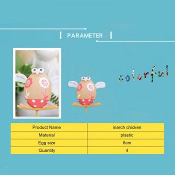 4Pcs Easter DIY Hand Painted Egg Kindergarten Cute Little Egg Cuttings Painted Plastic Craft Toys
