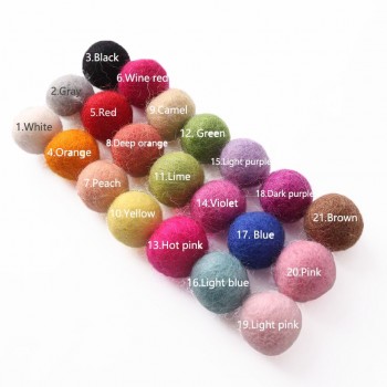Wool Felt Balls beads 100pc 2cm 100% kids Handmade Beaded Assorted Light And Bright Mix Colors Home Decor Wall Baby Shower Gifts