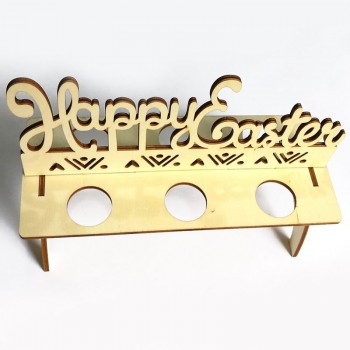 Wooden Creative DIY Craft Easter Eggs Shelves Kids Crafts Bunny Hen Happy Easter Pattern Party Decoration For Home