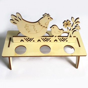 Wooden Creative DIY Craft Easter Eggs Shelves Kids Crafts Bunny Hen Happy Easter Pattern Party Decoration For Home