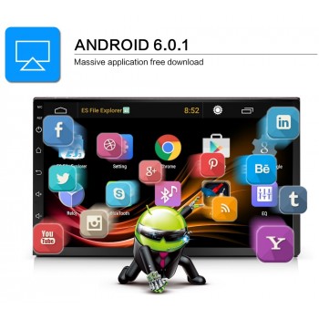 2 Din Android 7.0 Car Radio Stereo Multimedia Play GPS Navigation Wifi Bluetooth USB Autoradio FM Audio camera car DVD Player