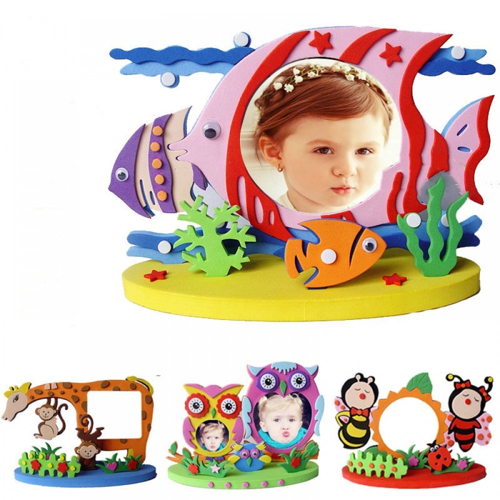 DIY Photo frame 4pcs EVA Foam Stickers Crafts Kit Preschool Kindergarten Children Creative Educational Toys Present for children