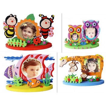 DIY Photo frame 4pcs EVA Foam Stickers Crafts Kit Preschool Kindergarten Children Creative Educational Toys Present for children