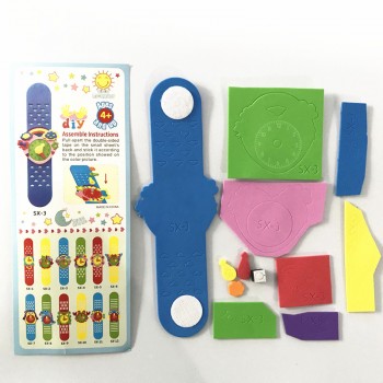 Happyxuan 12 Designs DIY 3D EVA Foam Craft Sticker Handmade Watch Clock Learning Kids Kindergarten Educative Games New Toys 2019