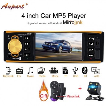 For car radio 1din stereo 1 din autoradio mp3 player mp5 multimedia radios universal Steering Wheel Remote Control 4 inch Mirror