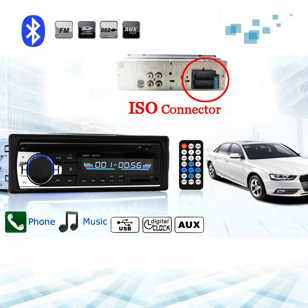 Car Radio 1 Din Autoradio jsd 520 Bluetooth Car Stereo Autoradio 12V In-dash FM Aux Input USB MMC WMA auto radio car audio