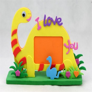 Happyxuan 4pcs/lot Cartoon Animal Photo Frames Handmade DIY Cute Eva foam Craft Kits Stickers Puzzle Children Series HQ1092