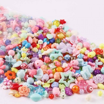 DIY Beaded Toys 500g bag child handmade hand-made beaded toys nursery handmade bracelet necklace Material Girl Create gift