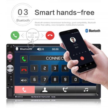 7 Inch HD touch screen Car radio Bluetooth Stereo audio Car Dual 2 din Car Multimedia MP5 Player rear camera remote controller
