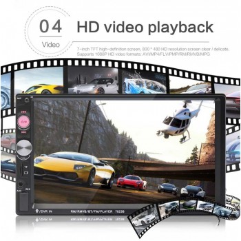 7 Inch HD touch screen Car radio Bluetooth Stereo audio Car Dual 2 din Car Multimedia MP5 Player rear camera remote controller