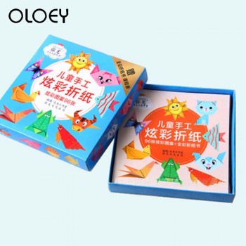 96pcs DIY 3D Origami Paper Childrens Toy Flower Animal Art Handcraft Paper Book Paper-cut Learning Toy Stacked Paper Kids Gift