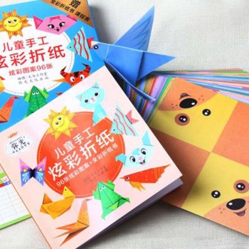 96pcs DIY 3D Origami Paper Childrens Toy Flower Animal Art Handcraft Paper Book Paper-cut Learning Toy Stacked Paper Kids Gift
