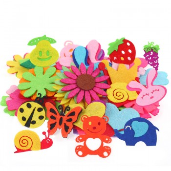 DIY creative non-woven patch children hand made intelligent sticker material non-woven fabric petals DIY Sticker kids toys BS68