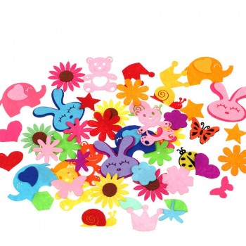 DIY creative non-woven patch children hand made intelligent sticker material non-woven fabric petals DIY Sticker kids toys BS68