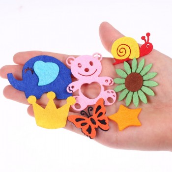 DIY creative non-woven patch children hand made intelligent sticker material non-woven fabric petals DIY Sticker kids toys BS68