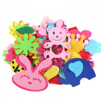 DIY creative non-woven patch children hand made intelligent sticker material non-woven fabric petals DIY Sticker kids toys BS68