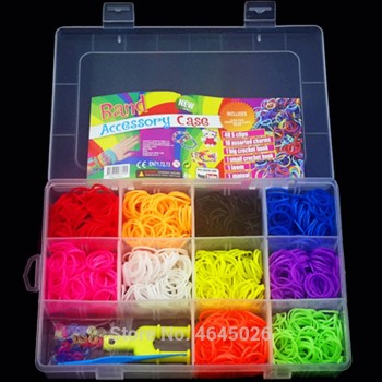1500pcs Rubber Bands Loom DIY Weaving Tool Box Creative Set Elastic Silicone Bracelet Kit Kids Toys for Children Girls Gift 5 10