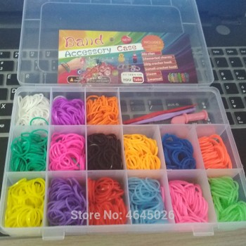 1500pcs Rubber Bands Loom DIY Weaving Tool Box Creative Set Elastic Silicone Bracelet Kit Kids Toys for Children Girls Gift 5 10