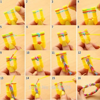 1500pcs Rubber Bands Loom DIY Weaving Tool Box Creative Set Elastic Silicone Bracelet Kit Kids Toys for Children Girls Gift 5 10