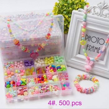 Girls Jewelry Making Beaded toys Creative DIY Acrylic Beads Kit Accessories for Bracelets Handmade Educational Toy Birthday Gift