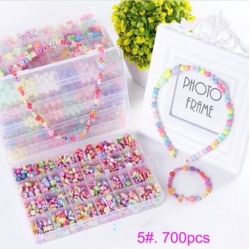 Girls Jewelry Making Beaded toys Creative DIY Acrylic Beads Kit Accessories for Bracelets Handmade Educational Toy Birthday Gift