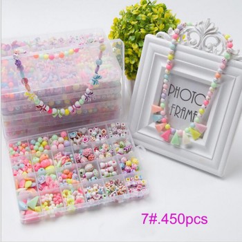 Girls Jewelry Making Beaded toys Creative DIY Acrylic Beads Kit Accessories for Bracelets Handmade Educational Toy Birthday Gift