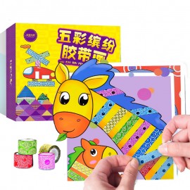 10 Sheets Children Colorful Tapes DIY Craft Toy Kids Creative Handmade Tape Sticker Toy for Cartoon Animals Drawing Craft Kit